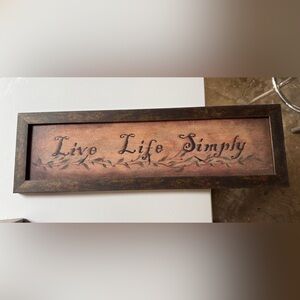 Live Life Simply Wall Art